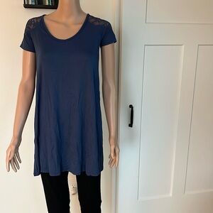 Aeropostale Blue Short Sleeve Shirt with Lace Design